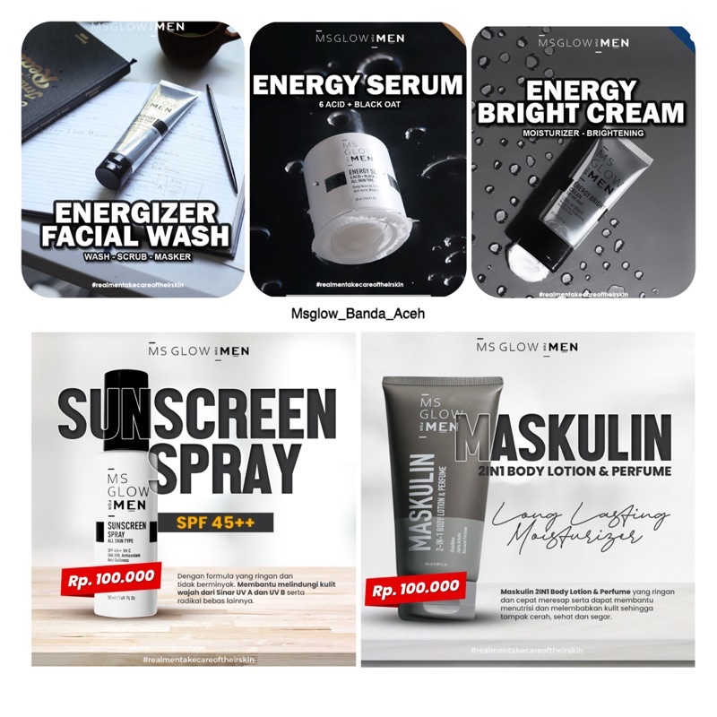 MS GLOW SABUN | CREAM | SERUM | SUNCREEN | MASKULIN | ECER MS GLOW FOR MEN