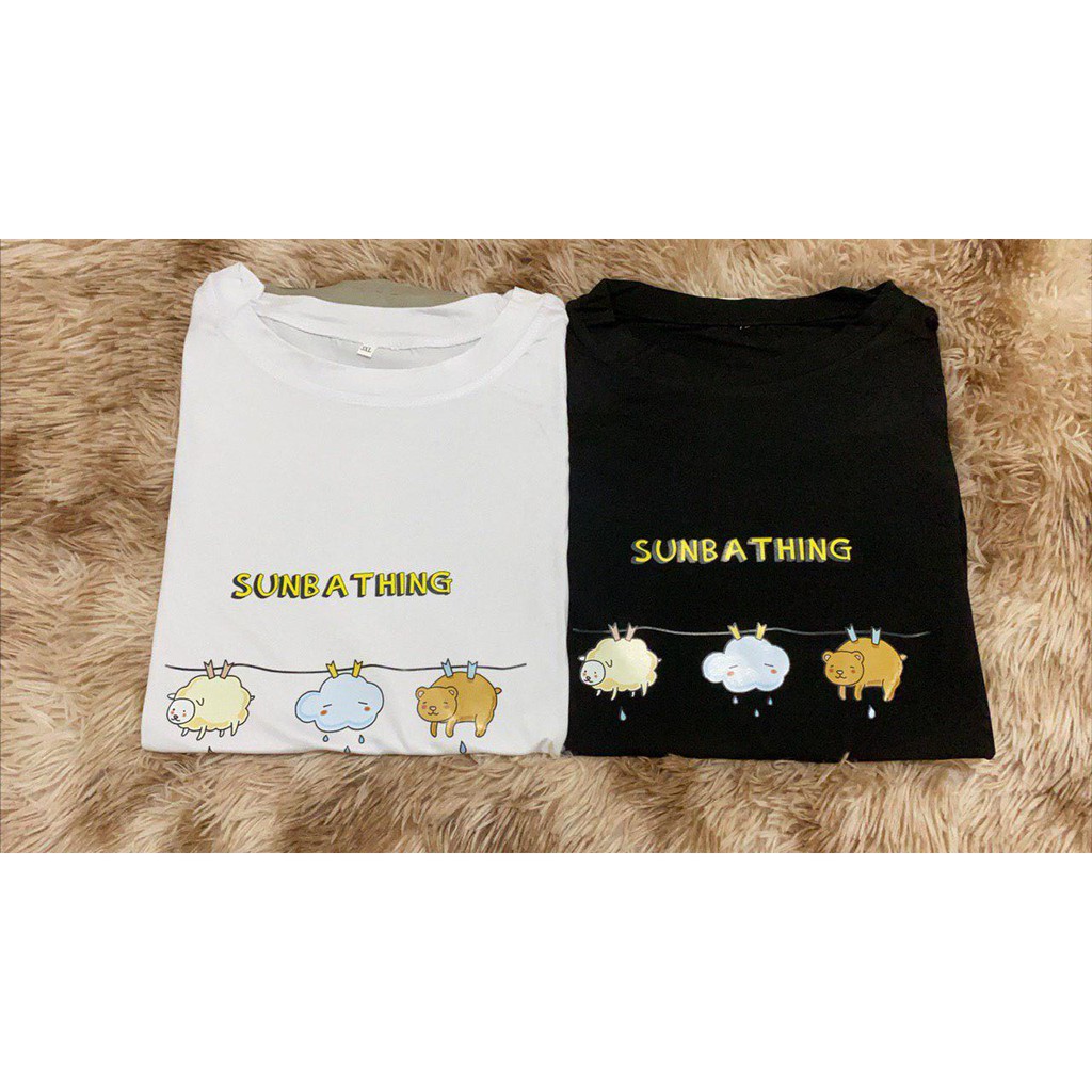 Oversize Tee / Tshirt Wanita   Model Longgar Motif Sheep Sunbathing