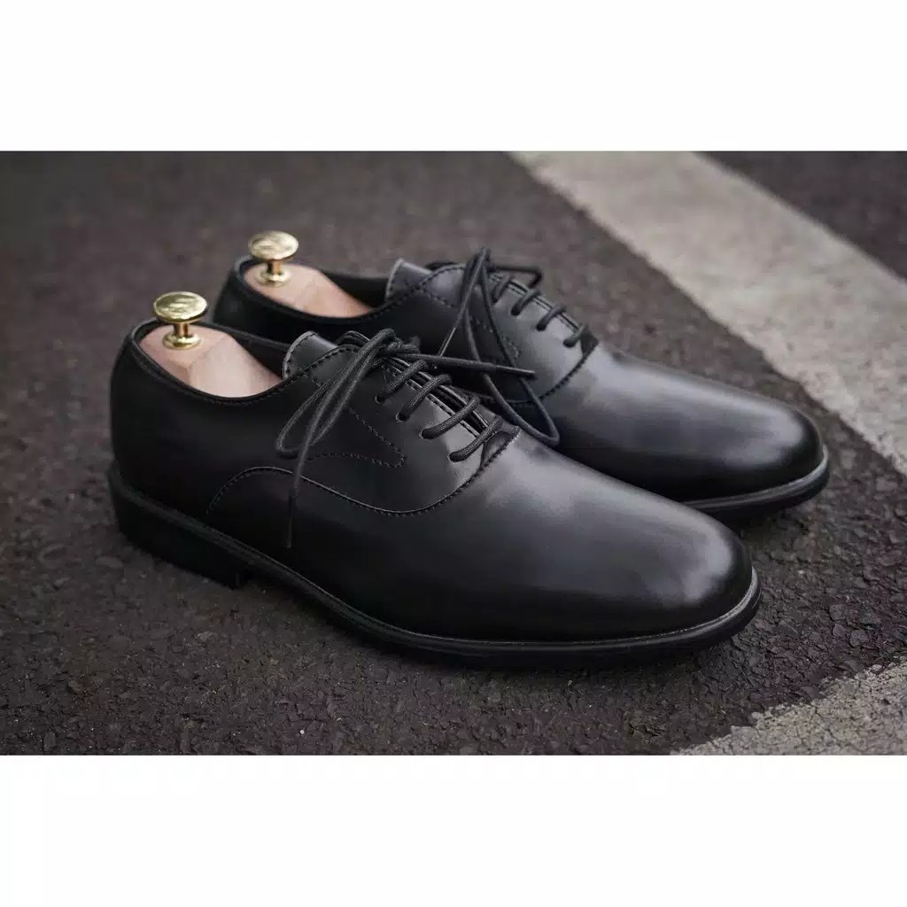 Oxford Black | Sepatu Pantofel Formal Kasual Kerja Kuliah Pria/Cowok/Men Ori Lokal | FORIND x Worka