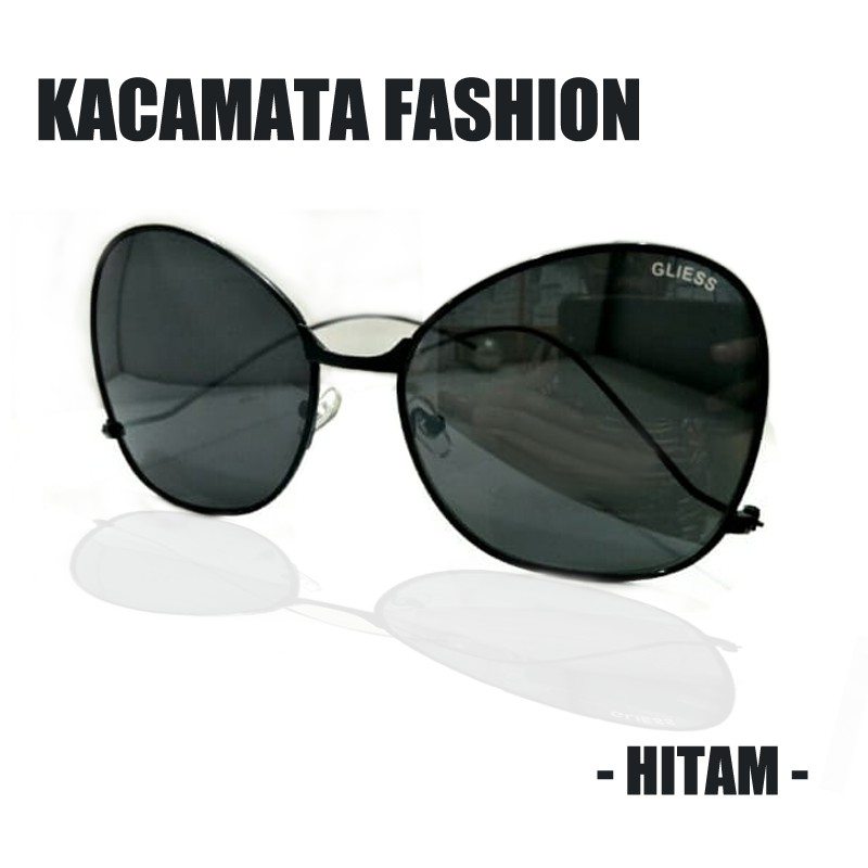 Kacamata Gaya Fashion Pria Wanita Big Eye Sunglasses Unisex Ujung Gagang Mutiara Terbaru Terlaris