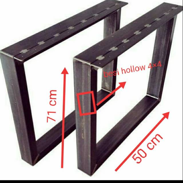 Kaki meja besi kotak hollow
