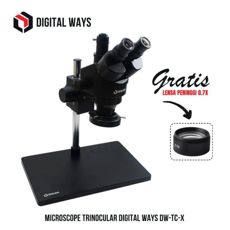 Microscope Trinokular DW  TC-X Black Edition Plus Lensa 0.7X