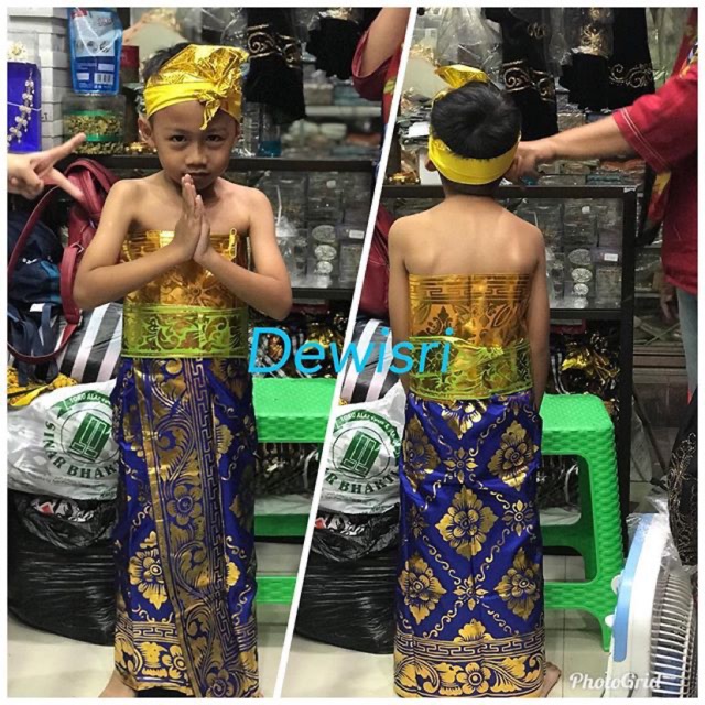 baju bali anak + ikat kepala