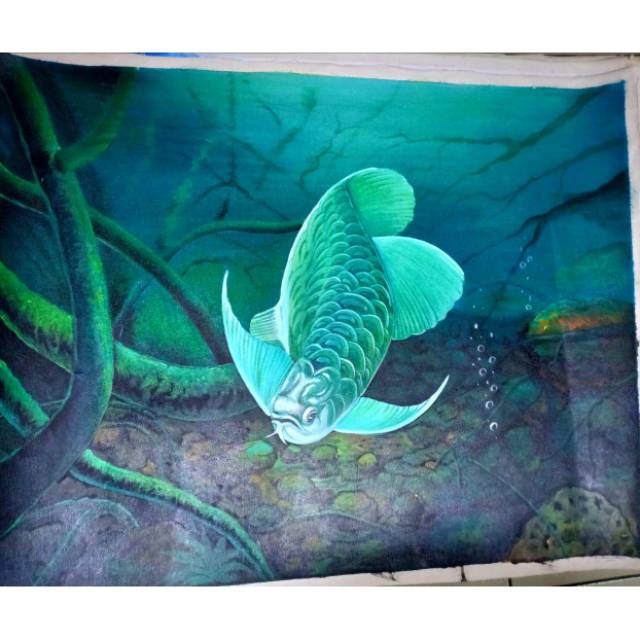 Lukisan kanvas ikan Arwana 025