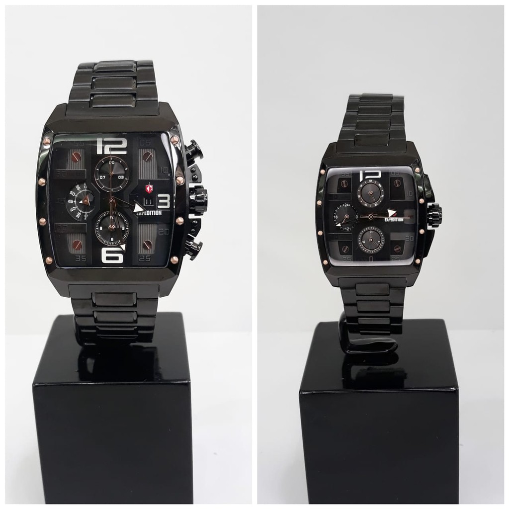 JAM TANGAN COUPLE EXPEDITION 6636 E6636 E 6636 STAINLESS STEEL ORIGINAL GARANSI FREE BATERAI