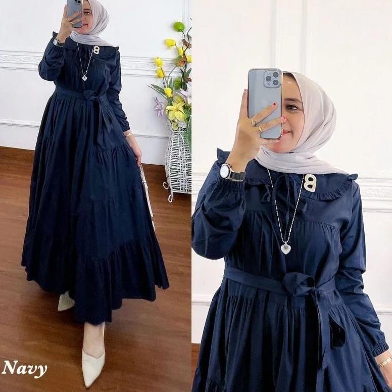 Amora Dress Maxi Rayon Wanita Free Belt Baju Wanita Trend Kekinian2022 Pakaian Muslim Wanita Butik B
