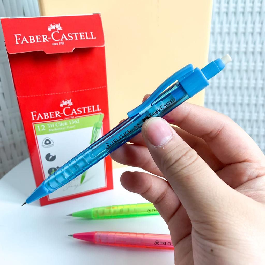 PENSIL MEKANIK FABER CASTELL 2B READY 3 WARNA PINK BIRU HIJAU ADA HAPUSAN NYA HARGA TERMURAH KUALITAS IMPORT