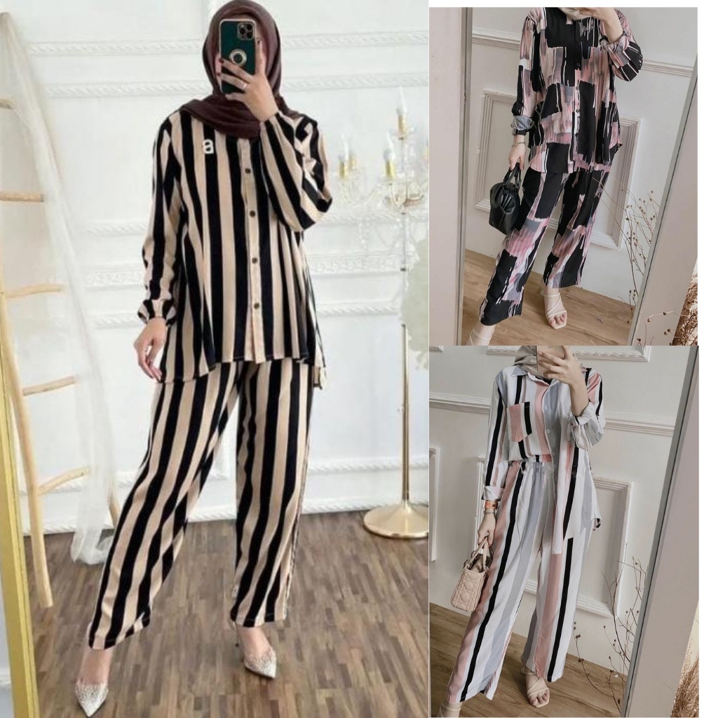One Set Rayon Premium / Setelan Wanita Kekinian
