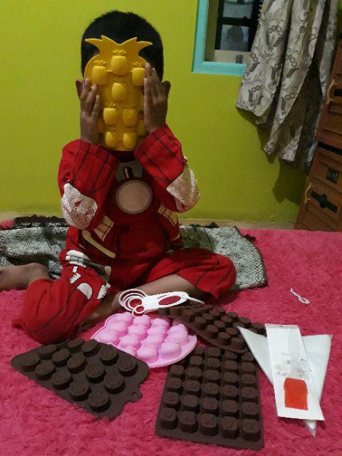 Ct-0318 Cetakan Silikon Coklat Fondant Nanas Pineapple Clay Puding