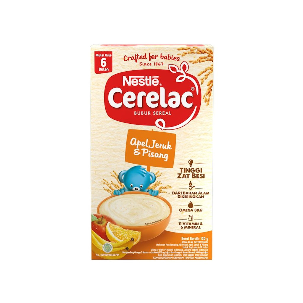 NESTLE CERELAC BUBUR BAYI 120 GR / Bubur Bayi 6+ 8+ / Bubur Bayi Nestle