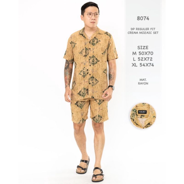 Tie dye setelan piyama pria pakaian tidur pria baju pantai santai pria pajamas motif tiedye set