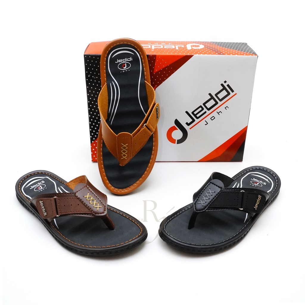 JEDDI [DPK 101] Sandal Jepit Pria Sandal Kasual Slide Sandal Kulit Laki-laki