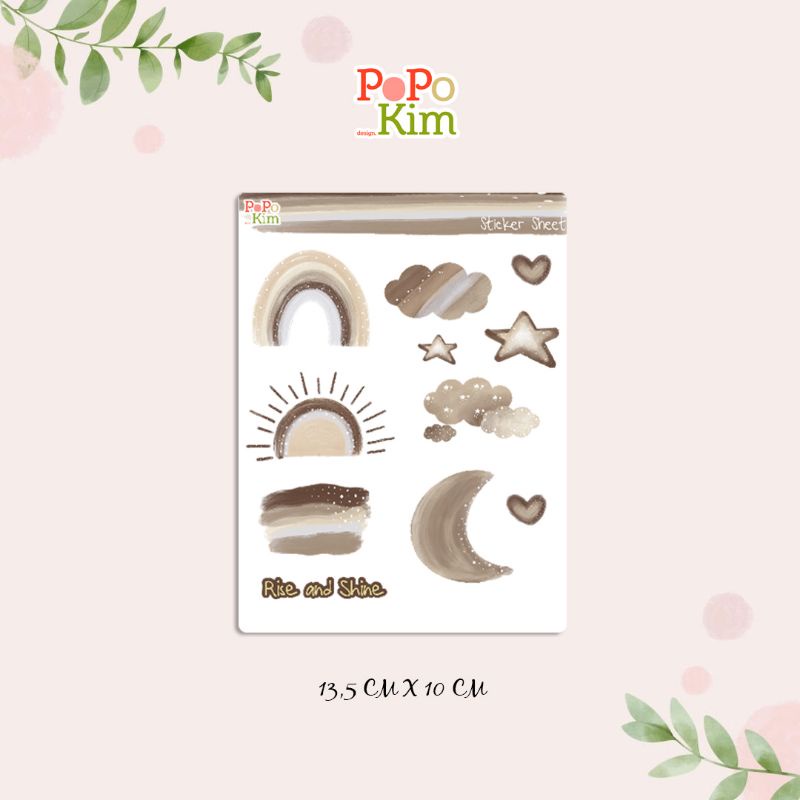 

Sticker night Day Label Brown series/scrapbook/journal