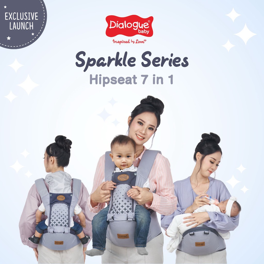 Dialogue Gendongan Bayi Depan Hipseat 7 Posisi Champion Glazy Sparkle Leon Series