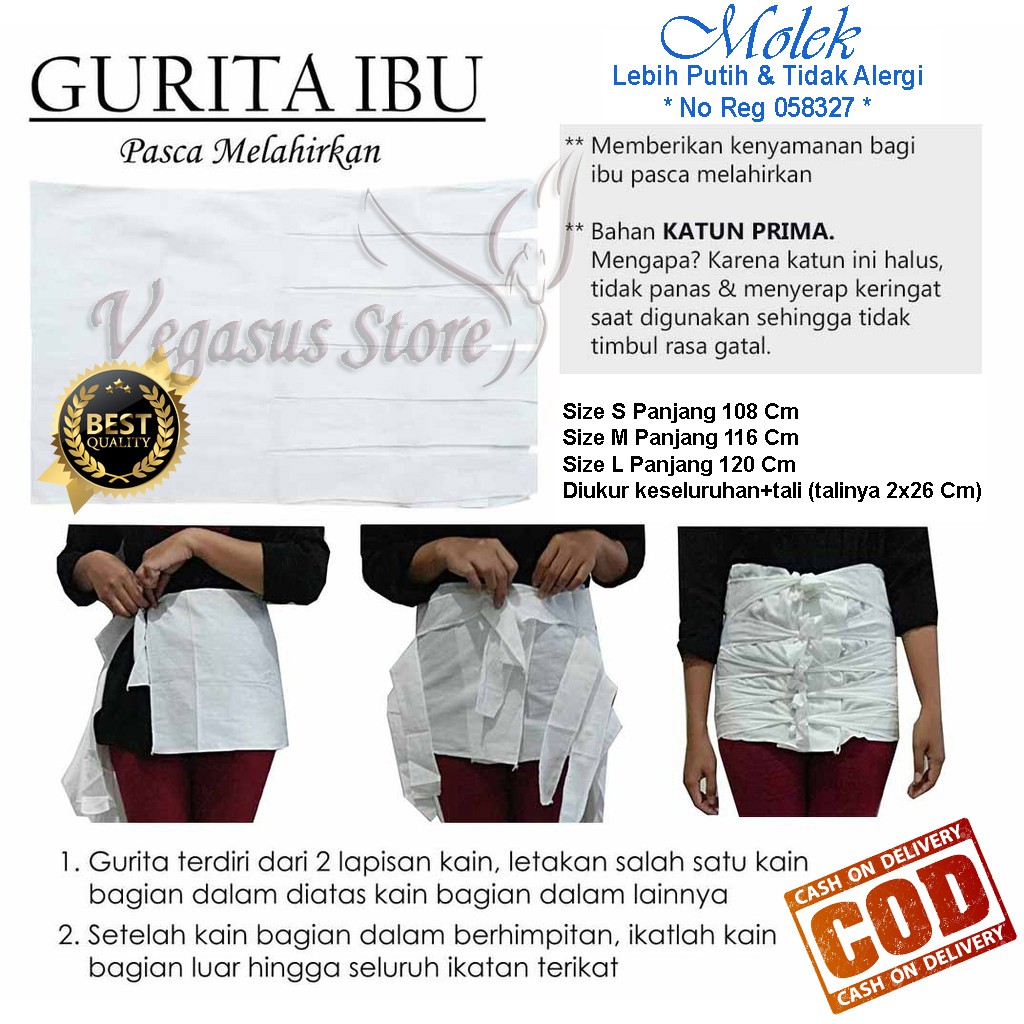 Gurita Ibu Melahirkan Gurita Molek Ikat Tali Warna Putih Paska Melahirkan S,M,L,XL Vegasus Store COD