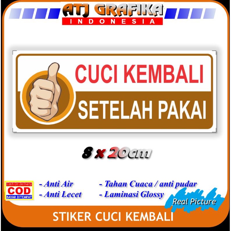 

Stiker cuci kembali setelah pakai sticker kebersihan piring gelas kain pel motor dll
