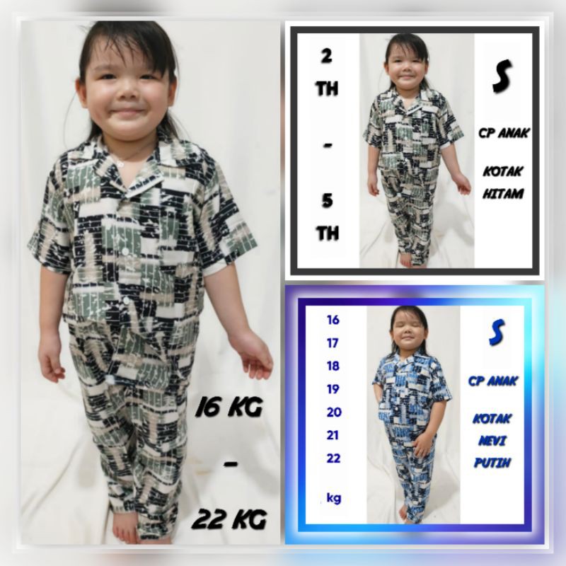 ONE SET RAYON PREMIUM ANAK 1 TAHUN SAMPAI ABG /MODEL KERAH KEMEJA/MOTIF CORAK