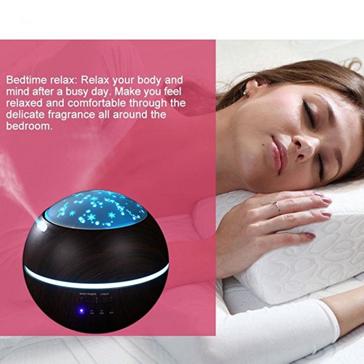 Wooden Romantic Projection Aroma Diffuser Humidifier - 150ml