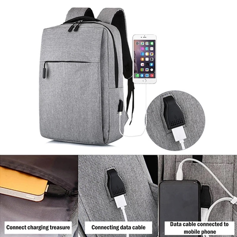 Tas Sekolah Ransel Kerja Import Model Korean Dengan Tempat Laptop Port USB