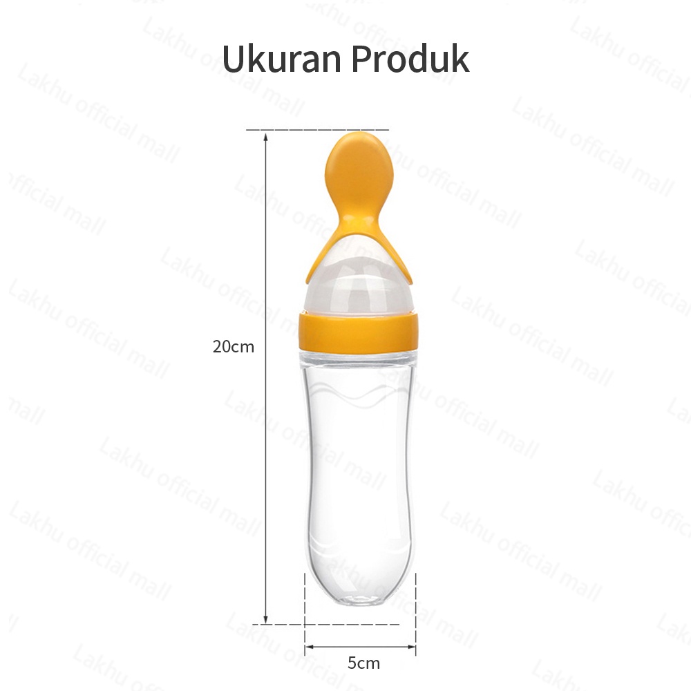 Lakhu 90ML botol sendok makan bayi silicon botol sendok mpasi spoon feeder