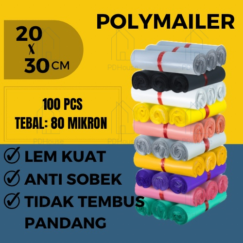 

(PDH) PLASTIK POLYMAILER / PLASTIK PACKING / PLASTIK OLSHOP LDPE 20 X 30 / PLASTIK PAKET / PLASTIK PACKING LEM PEREKAT TERMURAH GROSIR