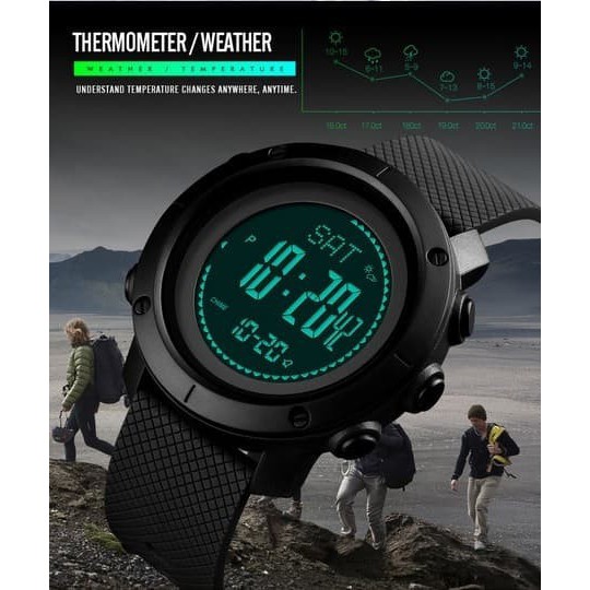 Jam Tangan Outdoor Thermometer Altimeter Barometer SKMEI 1427 Anti Air