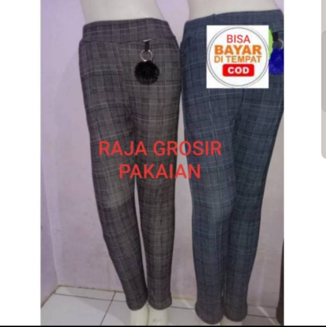Celana kotak pants bahan scuba premium