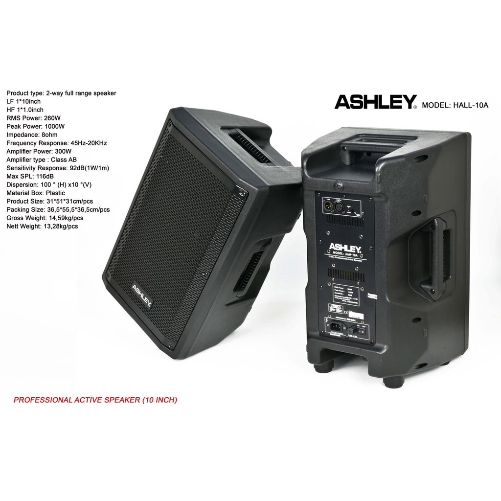 Speaker Aktif 10 Inch Ashley Hall10a Hall 10a Original Ashley