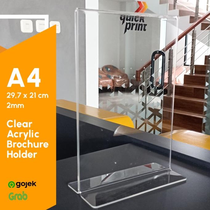 

BISA BAYAR DITEMPAT Acrylic Tent Holder / Tempat Brosur Akrilik / Nomor Meja ukuran A4 OBRAL Kode 588