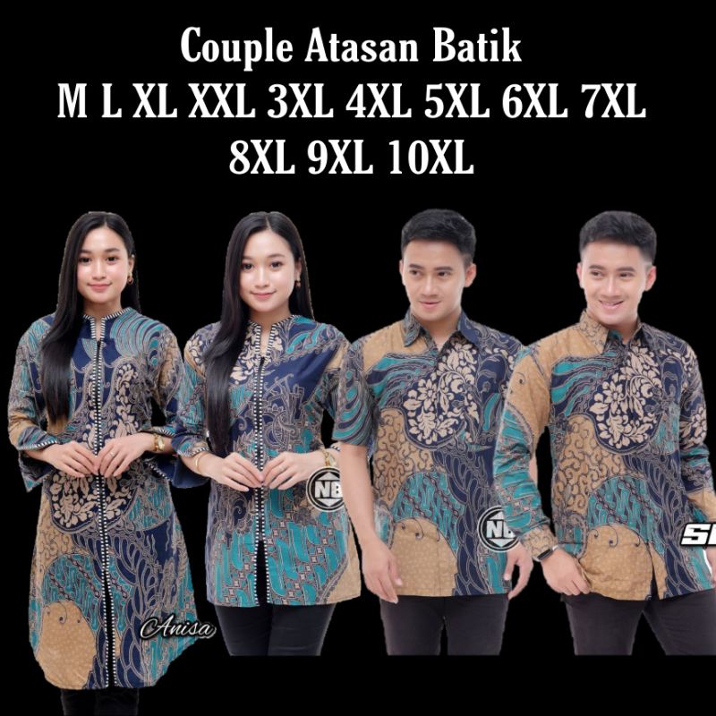 COUPLE BATIK DRES TUNIK BIG SIZE JUMBO M.L.XL.XXL.3XL.4XL.5XL.6XL.7XL.8XL.9XL.10XL