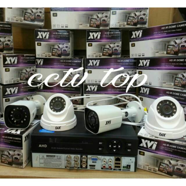 PAKET CCTV AHD 4 CHANEL HYBRID 2MP BRAND XVI MURAH DAN KUALIATAS BAGUS TAJAM