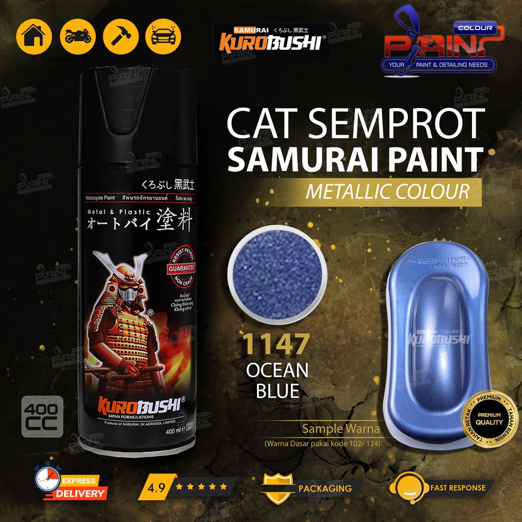 Samurai Paint 1147 Ocean Blue Cat Semprot/Pylox Helm/Motor/Gundam