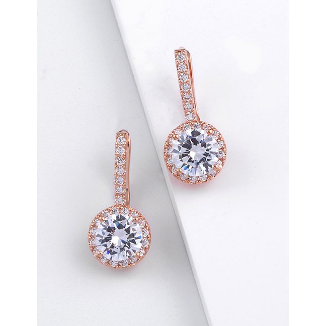 LRC Anting Tusuk Fashion Snowflake Zircon Earrings F58843