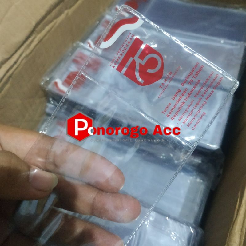 Plastik UPK 75 Uang Kertas Plastik Pelindung UPK 75RB Uang Kuno Plastik Rp 75000 Kemerdekaan UPK75