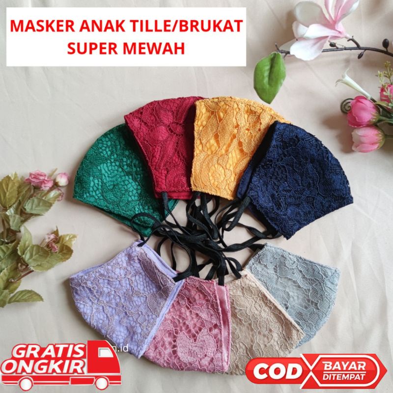 MASKER ANAK BRUKAT EARLOOP NON HIJAB MEWAH