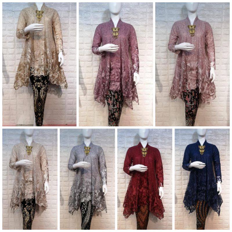 Set kebaya modern brokat tulle ajc / kebaya kartini / kebaya muslim /  kebaya wisuda / / kebaya wisu