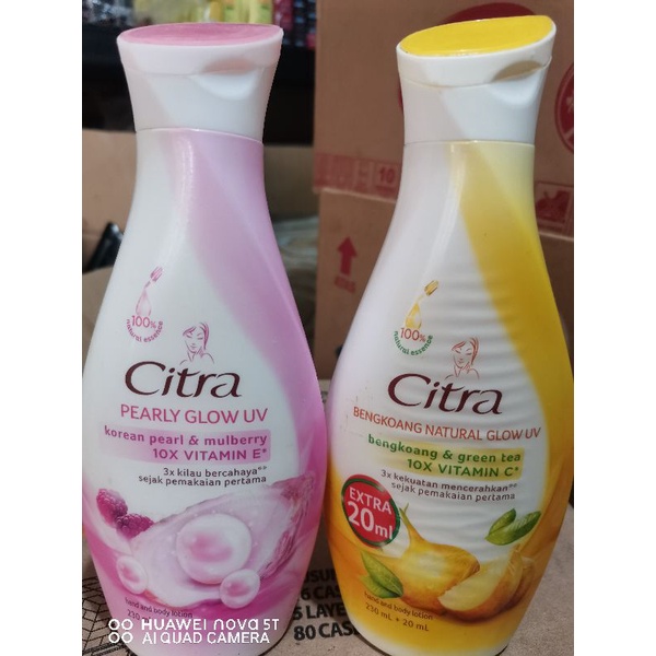 citra botol body lotion bengkoang dan  pearly glow uv 230ml