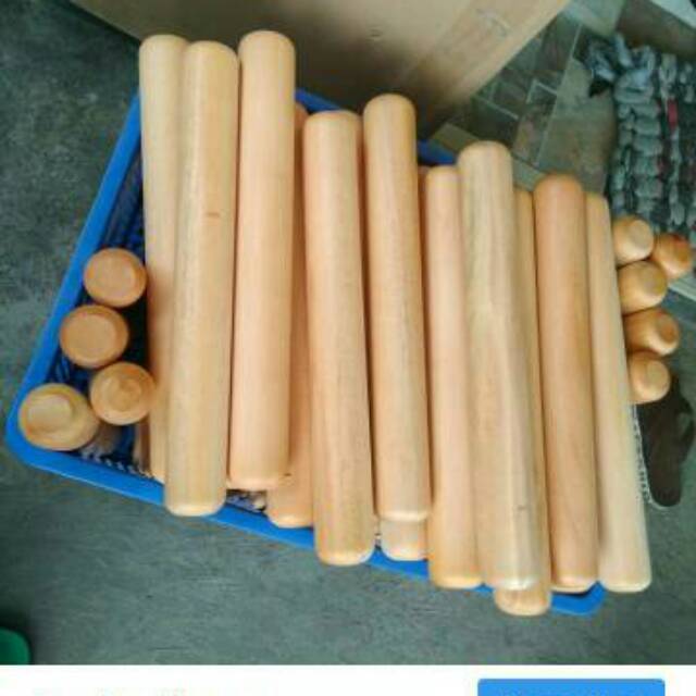 Rolling Pin Kayu Panjang 40cm-Diameter 5cm / Penggilas Adonan / Penggiling Adonan / Penumbuk