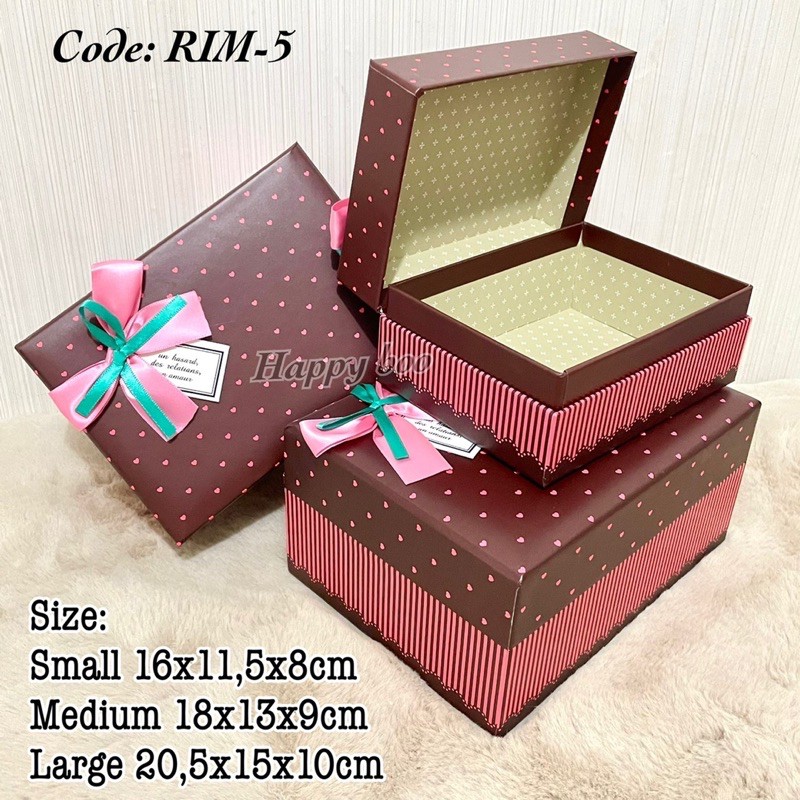 kotak kado rim5 gift box set 3 susun / satuan large small medium kotak hampers box kado besar sedang