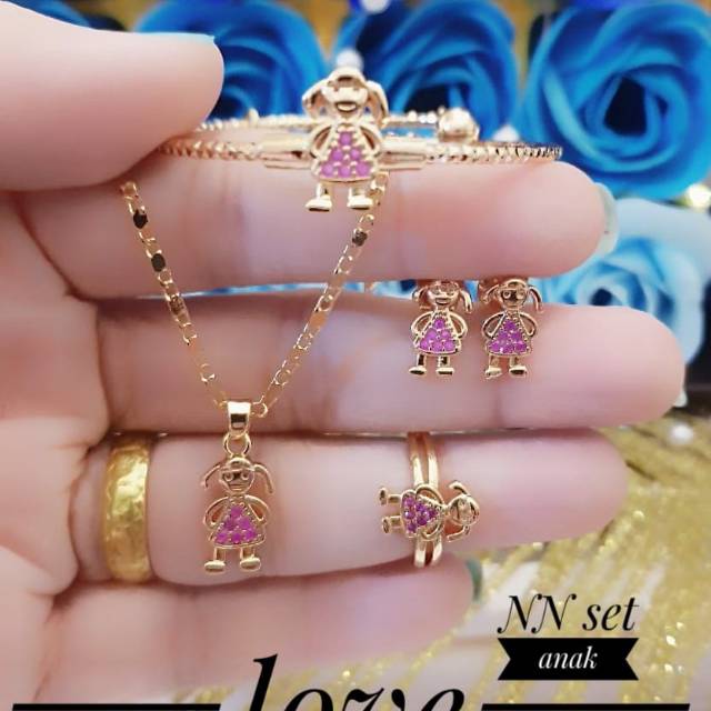 Xuping set perhiasan anak lapis emas 18k 2228k