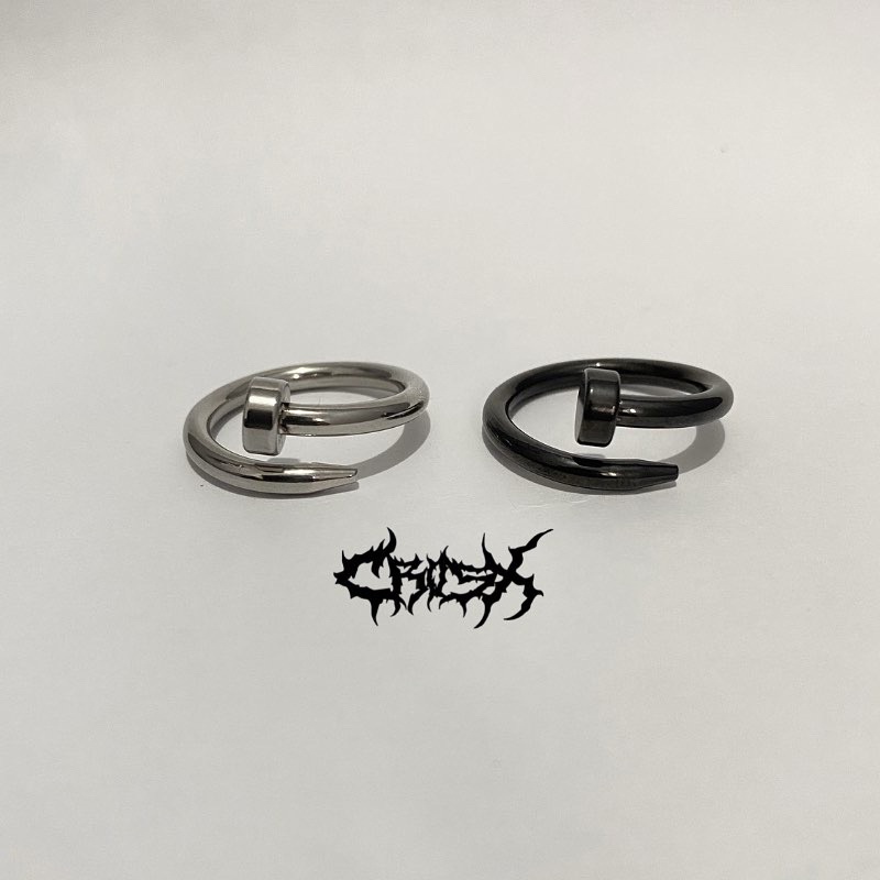 NAIL RING / CINCIN PAKU / COUPLE RING CINCIN COUPLE KOREAN STYLE RING CINCIN STYLE KOREA CINCIN AESTHETIC RING CINCIN TITANIUM CINCIN STAINLESS STEEL CINCIN PRIA CINCIN WANITA HIP HOP PUNK RETRO VINTAGE METAL RING