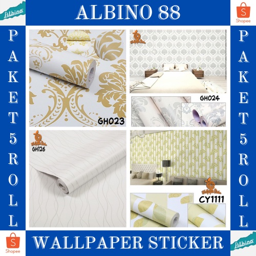 Murah Paket 5 Roll Wallpaper Dinding / Stiker Dinding Anti Air / Walpaper Dinding Kamar Tidur Motif GH023