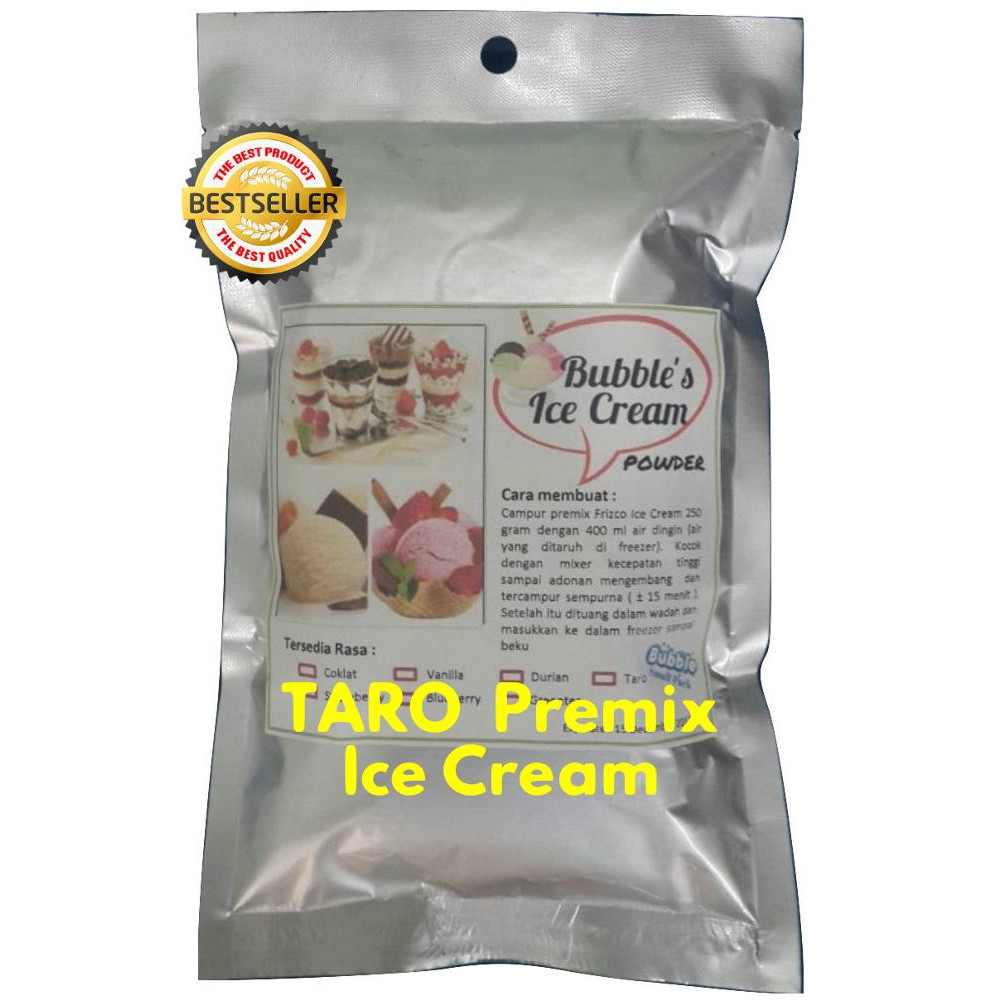 

Bubble TARO Ice Cream instant powder 250gr frizco Hard serve mixer bubuk tepung serbuk es krim ubi ungu eskrim frisco grosir distributor produsen