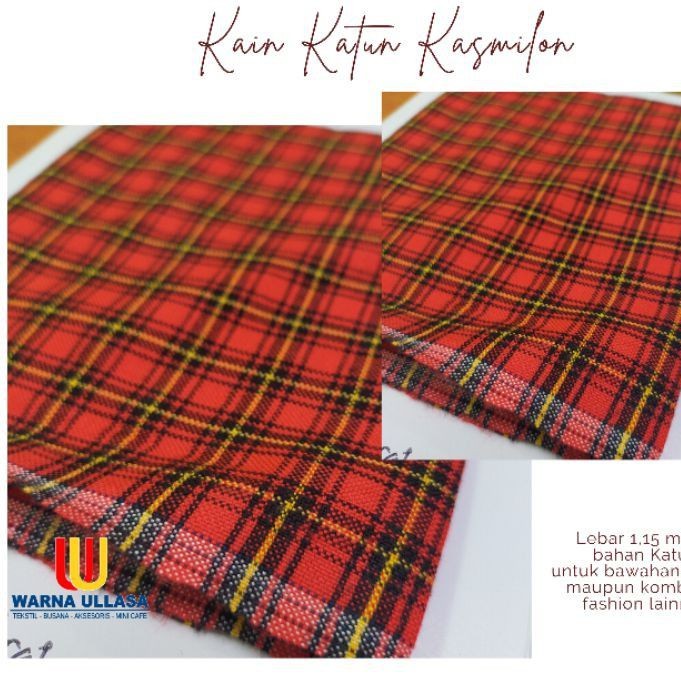 Kain Katun Kasmilon Kain Katun Kotak Kotak Kemeja Kotak