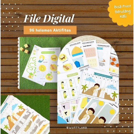 MAINAN EDUKASI ANAK WORKSHEET UNTUK AKTIFITAS RAMADHAN ANAK (PRINTABLE FILE DIGITAL)