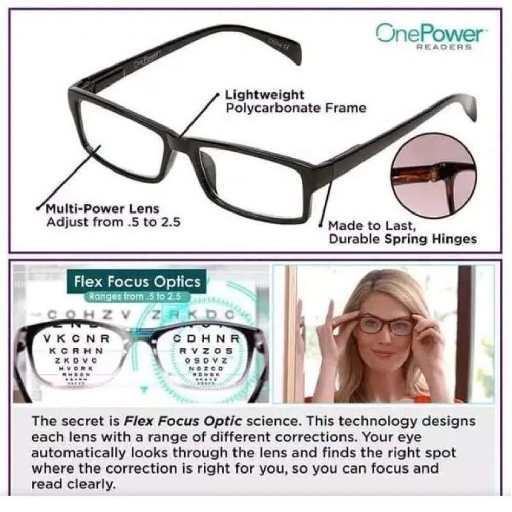 Kacamata Baca Plus Auto Focus - One Power Readers Glasses Kacamata Baca Auto Fokus Unisex