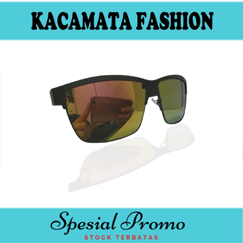 COD Kacamata Hitam Pria Wanita Korean Gaya Square Frame Kacamata Wanita Anti UV Sunglasses Unisex