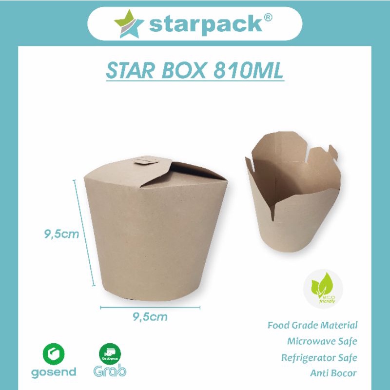 810 ml rice box - rice bowl - star box - paper bowl - mangkok kertas - food pail mangkok - mangkok n