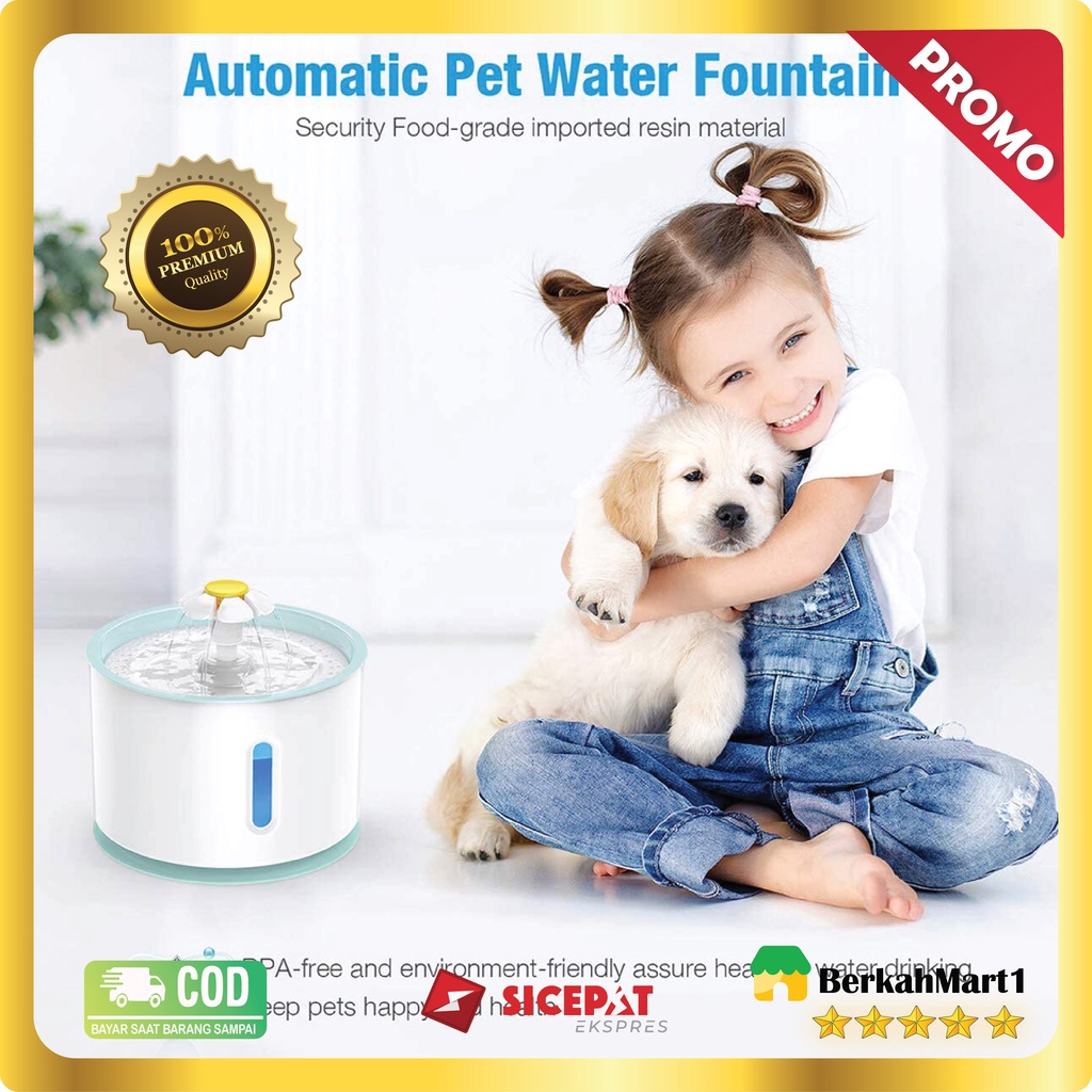 Pet Water Dispenser Fountain / Tempat Minum Anjing Kucing (2.4L,Flowing Water) Original