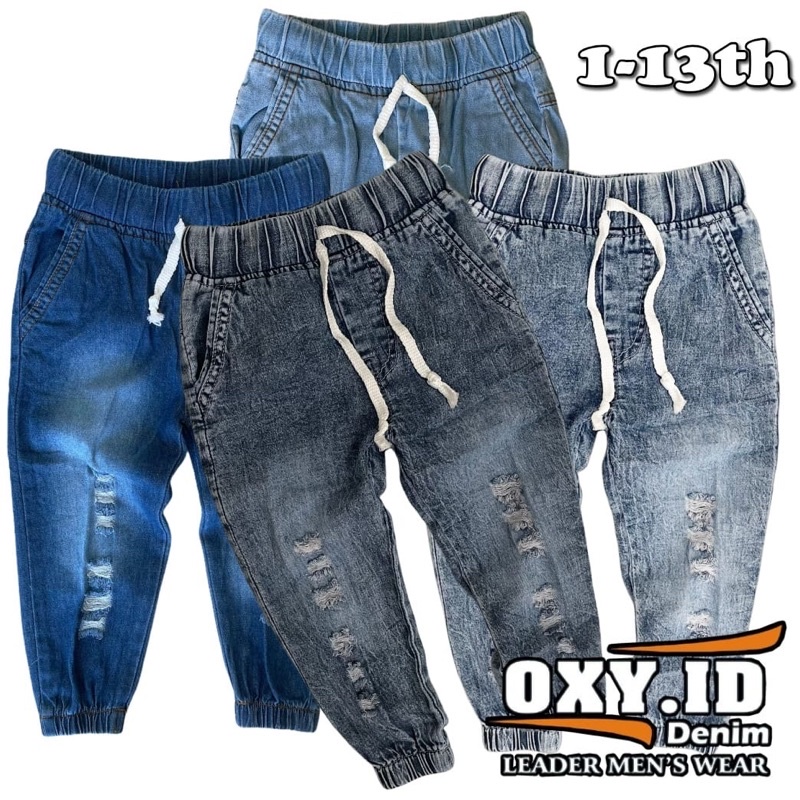 Celana Jeans Anak Celana Joger anak model ripped / sobek unisex usia 1-13 tahun